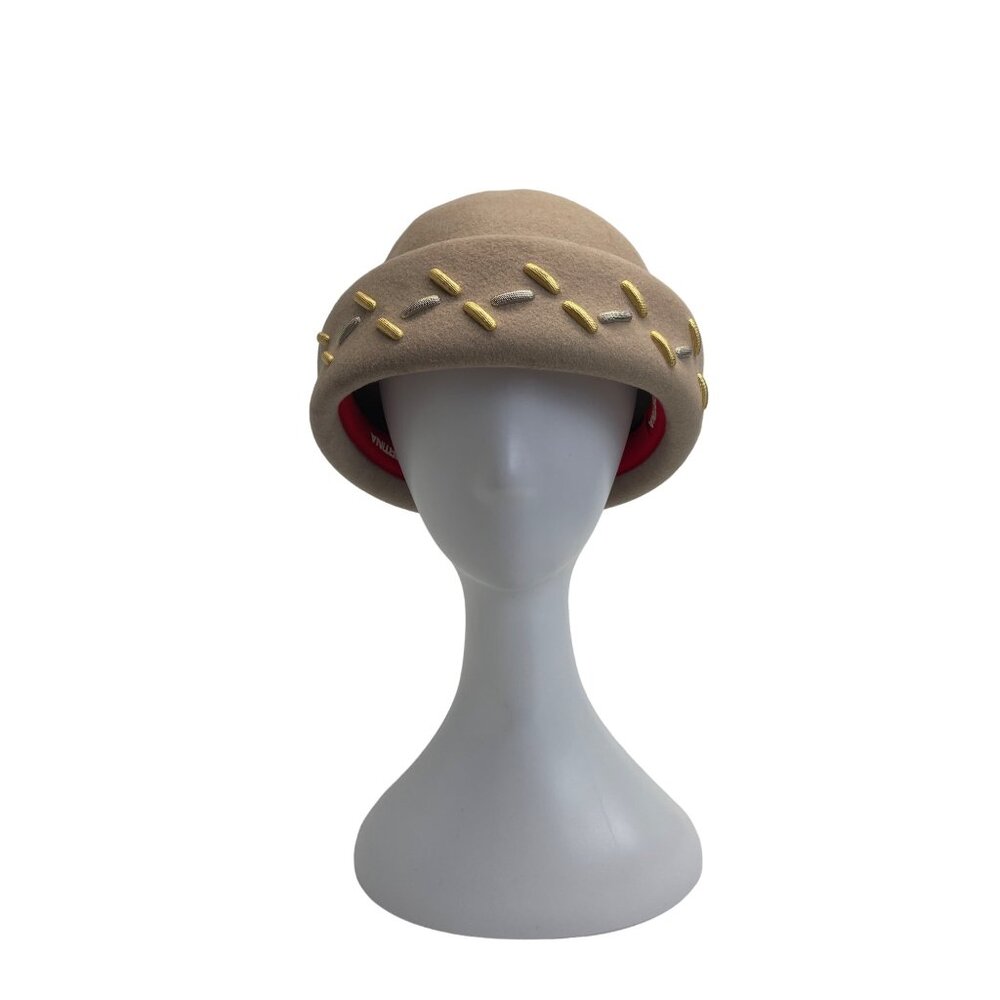 Importina Bollman Hat Co. Women Doeskin Felt Wool Cloche With Decorative Accents